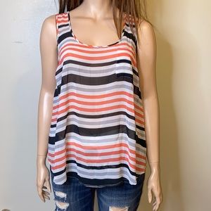 Torrid Orange Black Gray Stripe Pocket Top 3X
